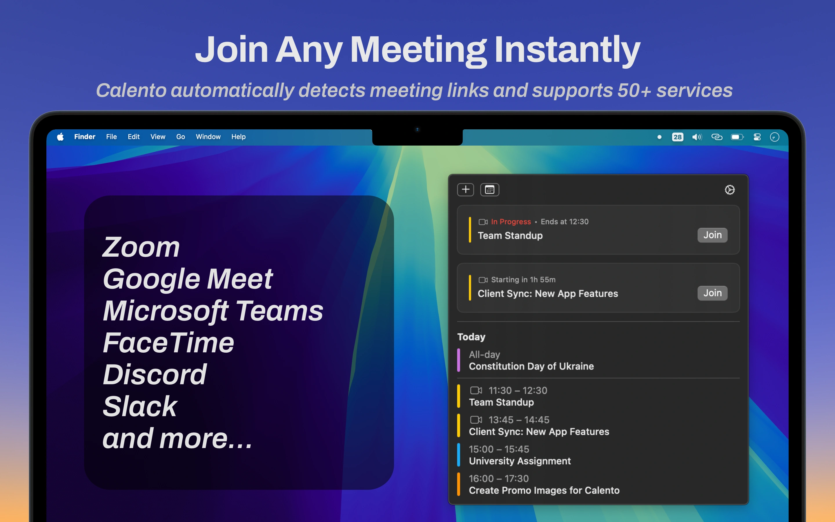 Event list showing Join buttons