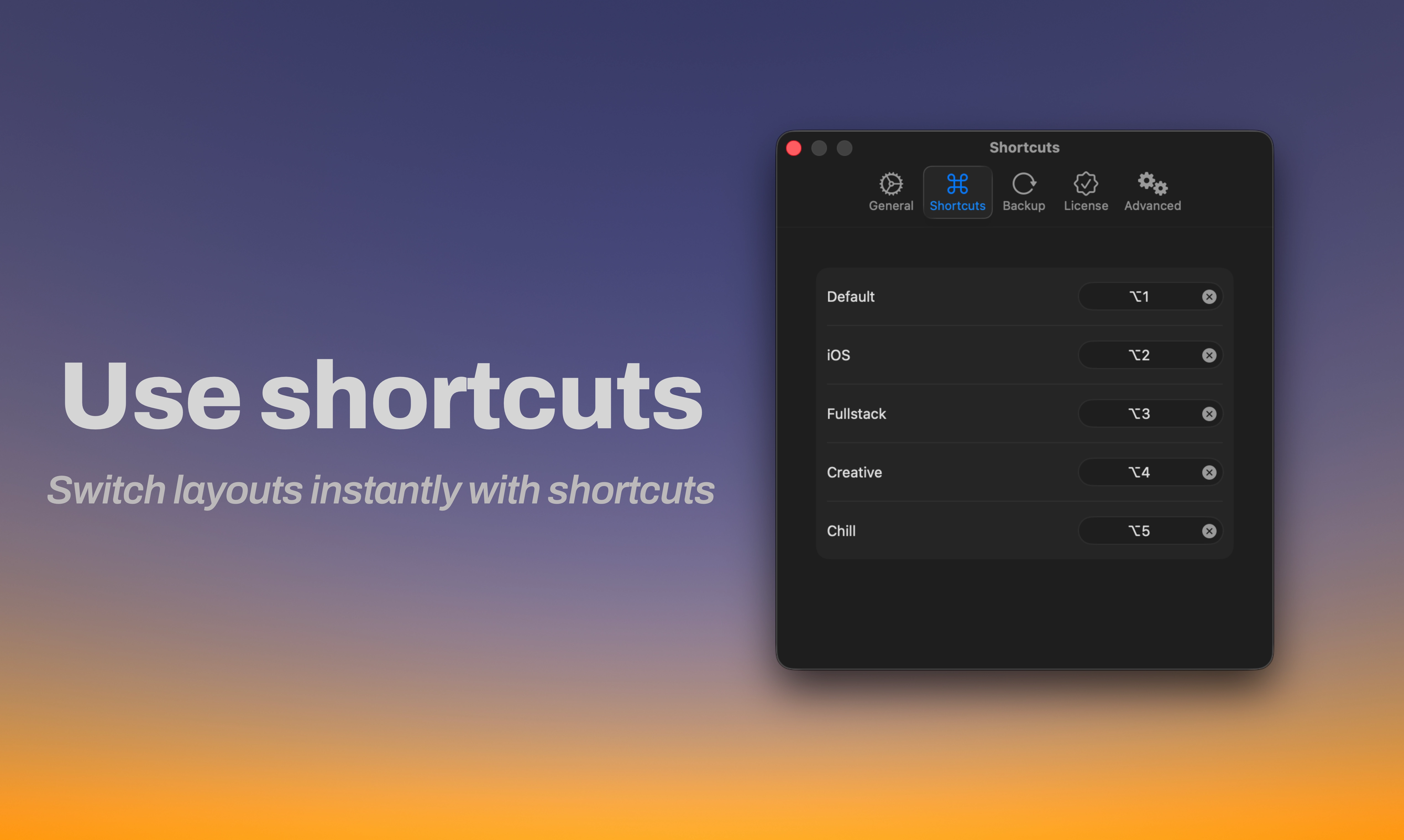 Modoki Keyboard Shortcuts